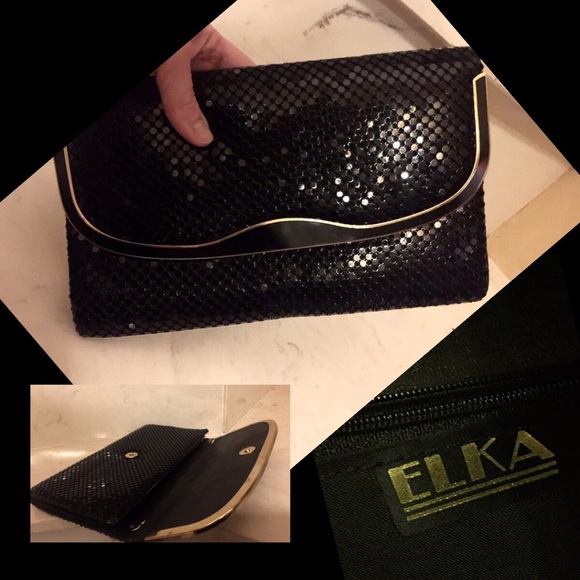 Vintage Handbags - 1970s Unique Vintage Elka Mesh Disco Clutch Bag♥️